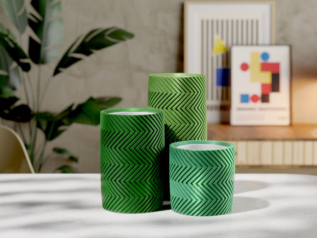 3D Printed Herringbone Small Planter: Modular EvolvePlanter System