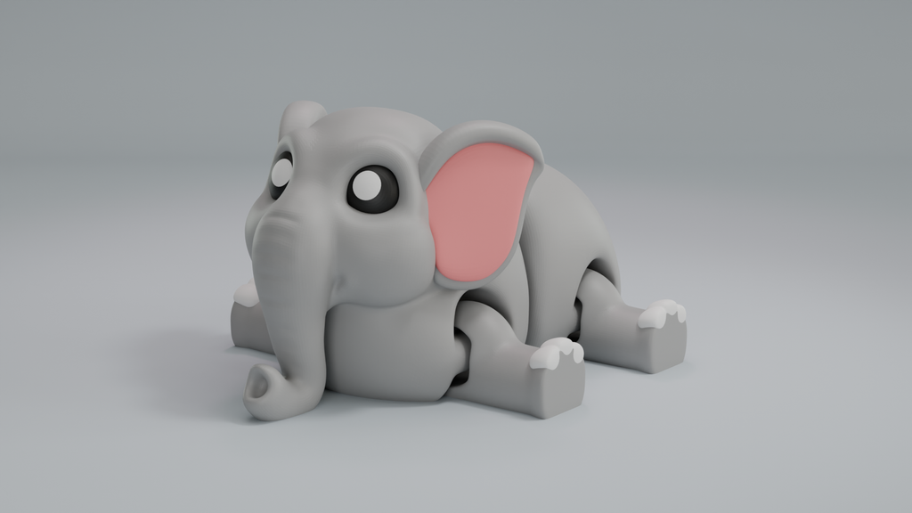 🐘 Elephant – Articulated Keychain Figure