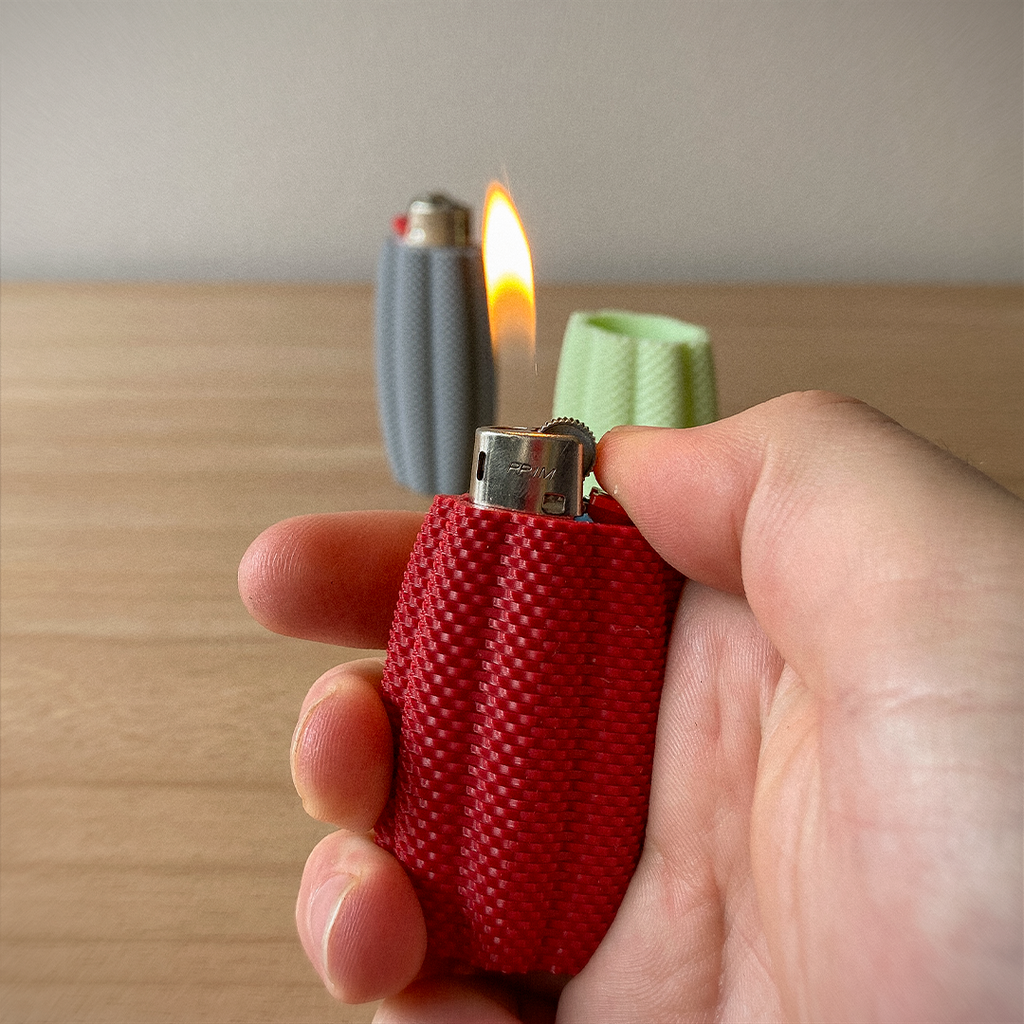 Lume Bic Lighter Case | Modern 3D Printed Lighter Cover | Minimalist Reusable Bic Sleeve | Gift for Smokers & Candle Lovers