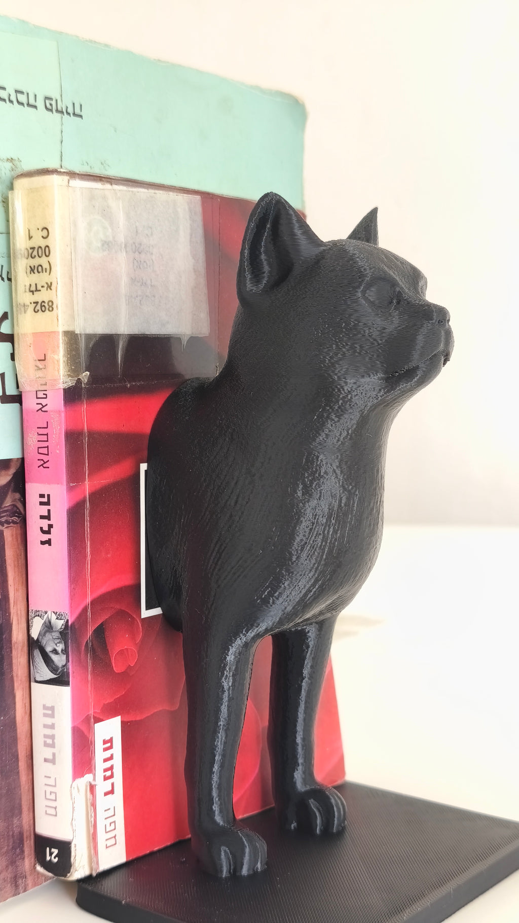 Cat Bookend – 3D Printed Two-Piece Cat Bookends | Modern Animal Lover Shelf Décor | Perfect Gift for Cat Owners and Readers