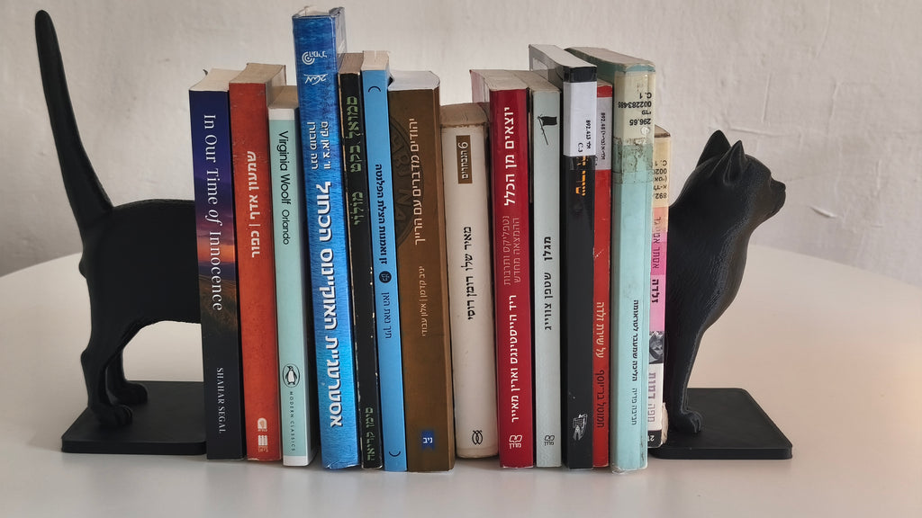 Cat Bookend – 3D Printed Two-Piece Cat Bookends | Modern Animal Lover Shelf Décor | Perfect Gift for Cat Owners and Readers