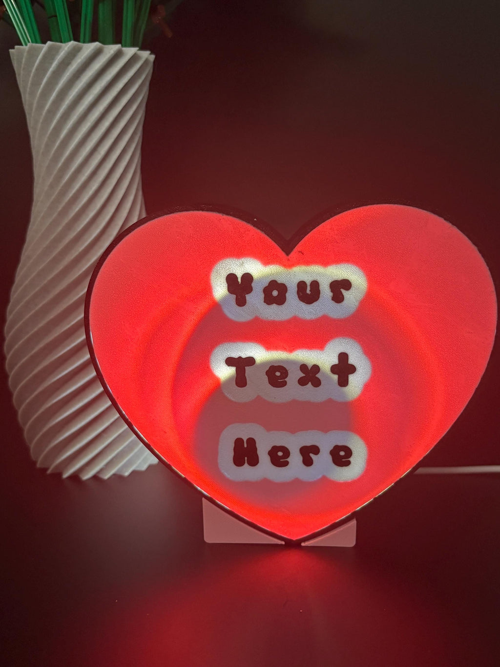 Personalized Heart Light Box: Custom Name LED Romantic Night Light