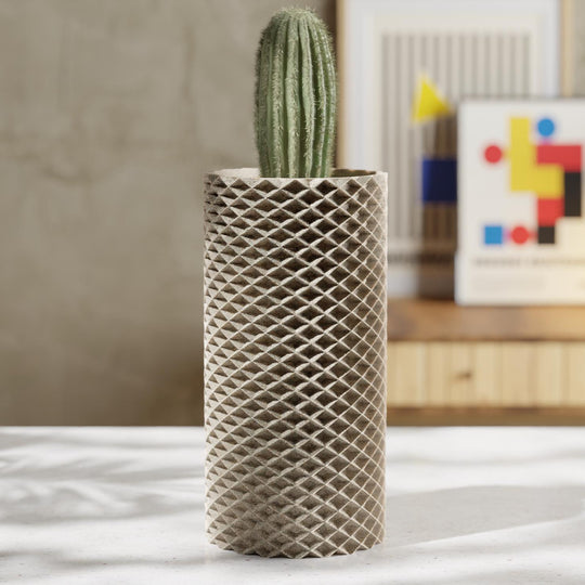 Rhombus Tall Planter Shell – Large Geometric 3D Printed Pot for EvolvePlanter System