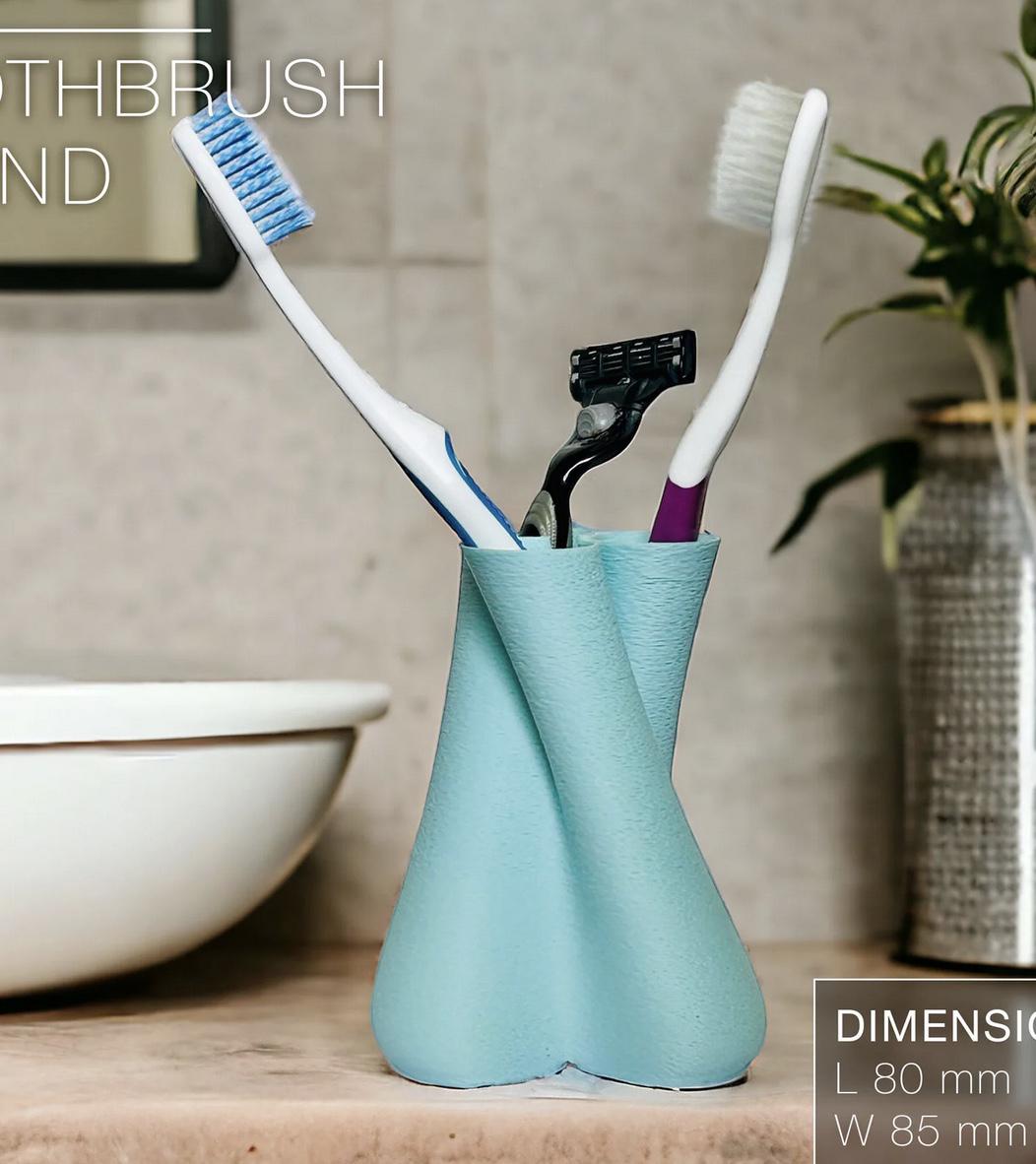 TREFLE Self-Draining Toothbrush Stand – Hygienic, Angled 3D Printed Holder