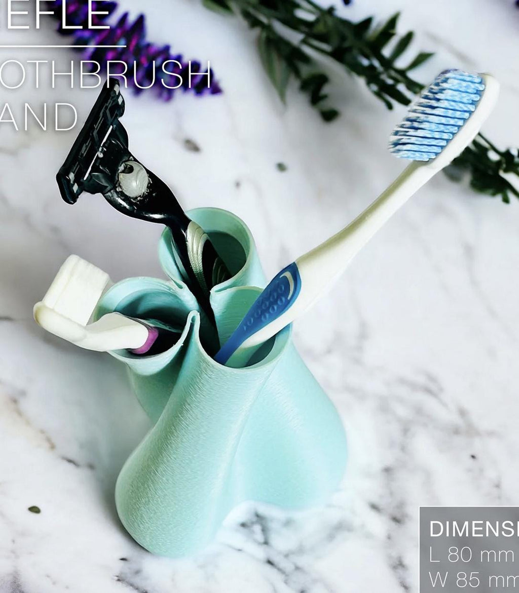 TREFLE Self-Draining Toothbrush Stand – Hygienic, Angled 3D Printed Holder